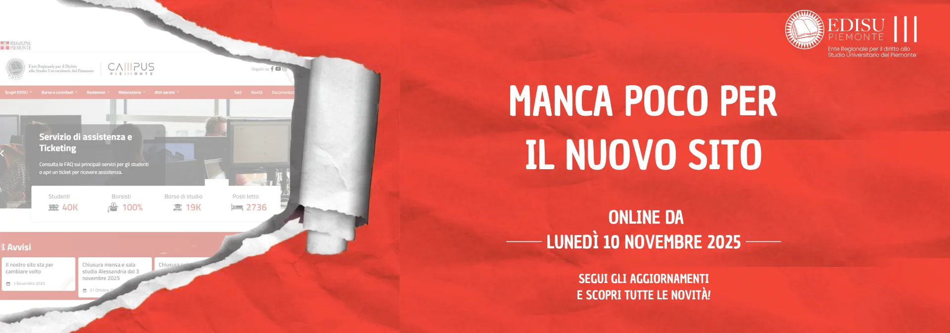 Manca poco per il nuovo sito!